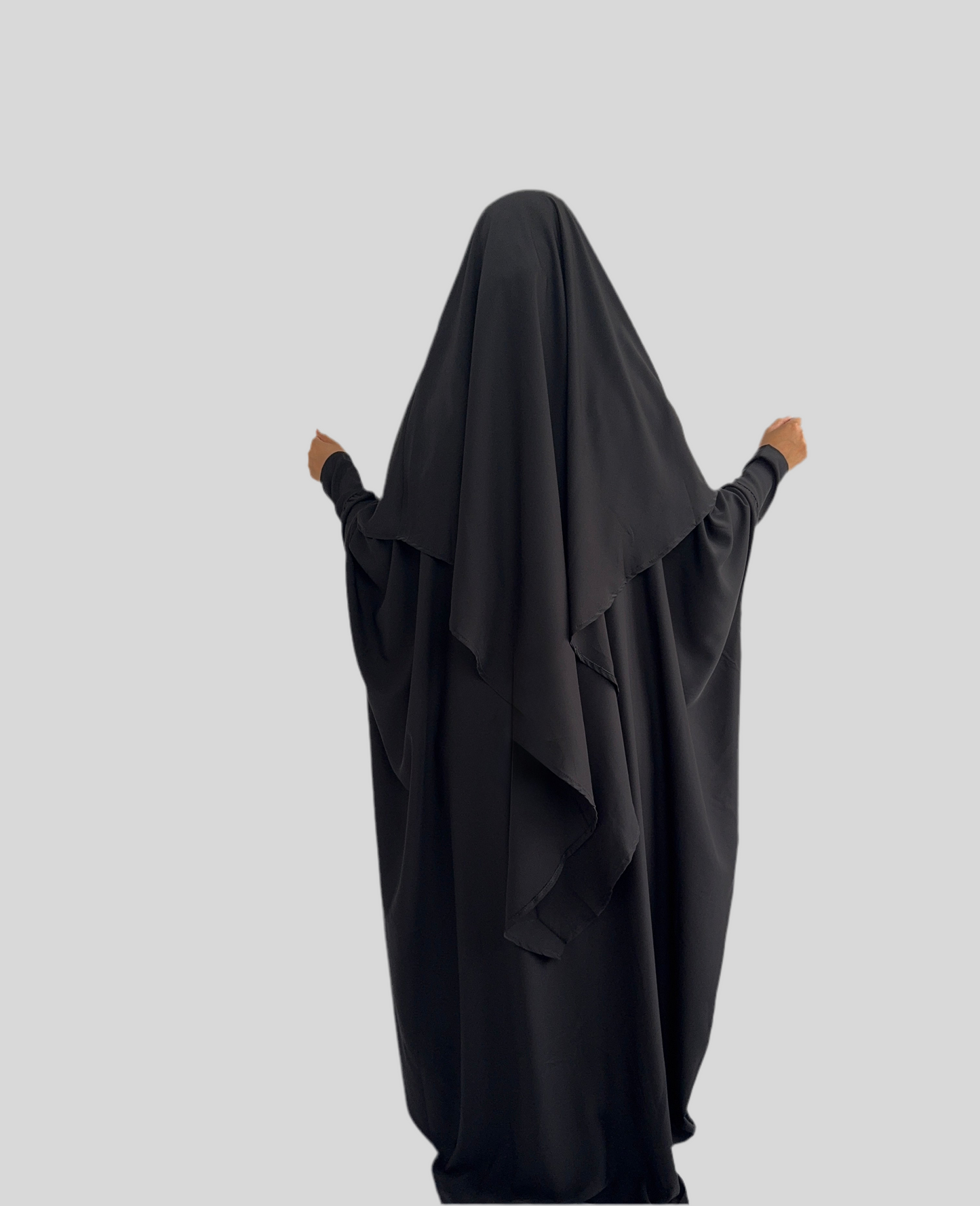 Black Abaya & Khimar Set KHADIJA(Madina Silk)