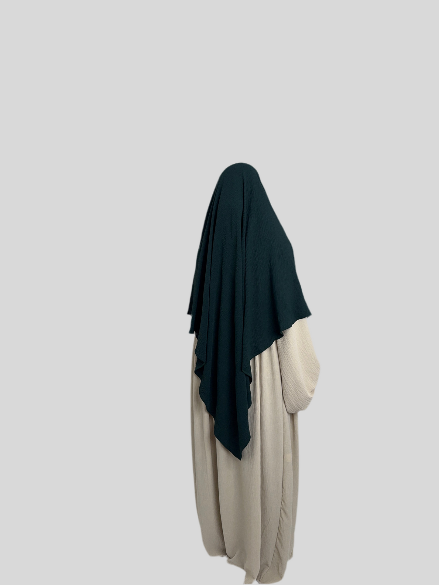 Dark green Crepe Khimar