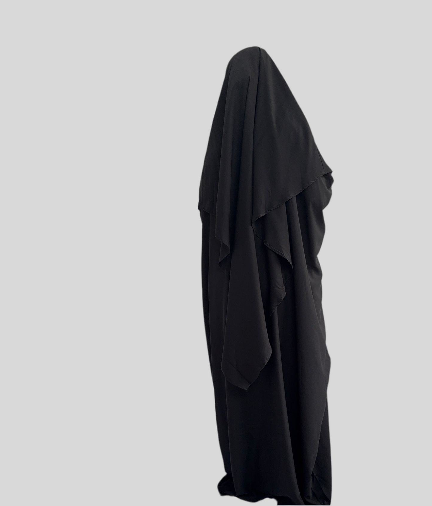 Black Abaya & Khimar Set KHADIJA(Madina Silk)
