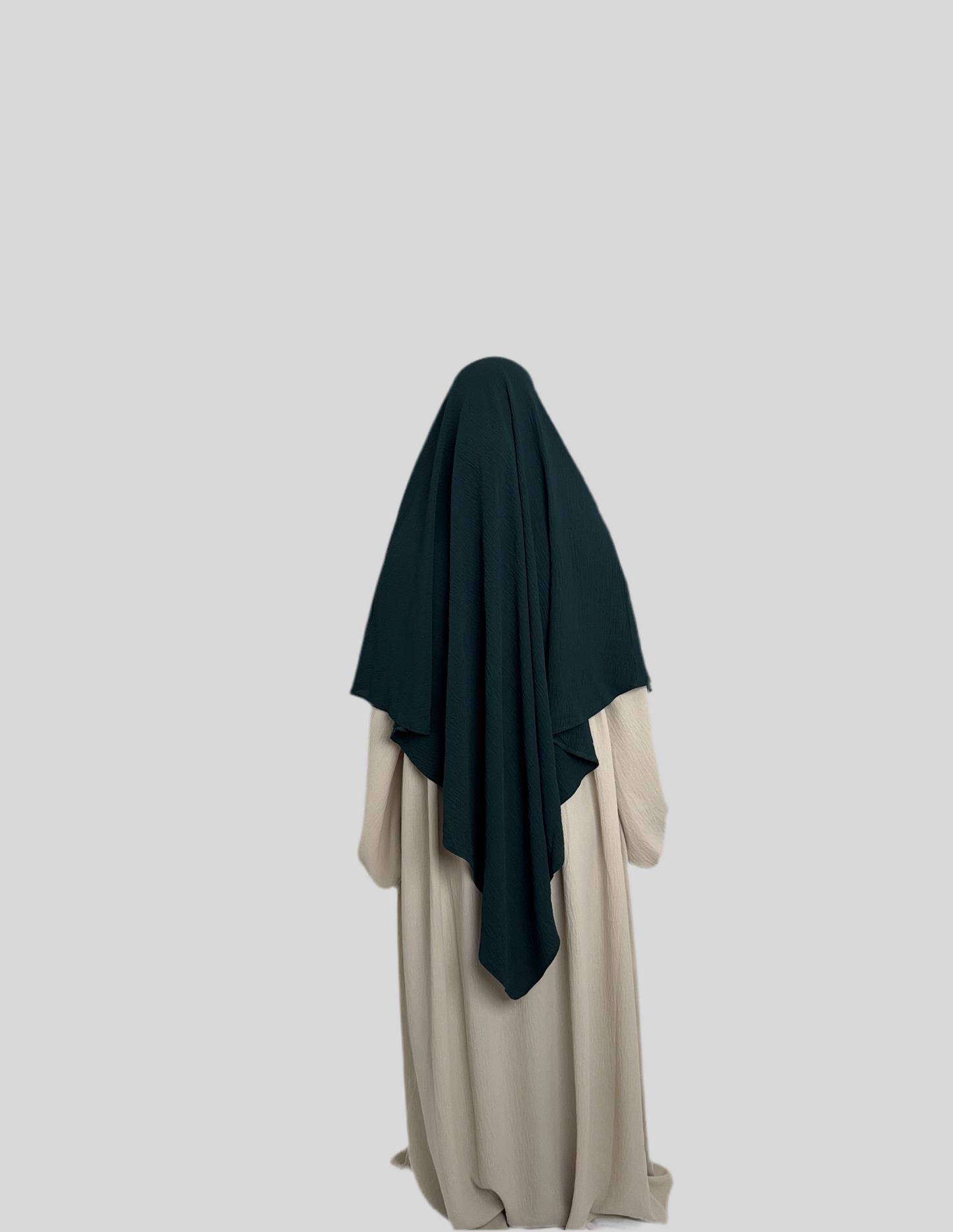 Dark green Crepe Khimar