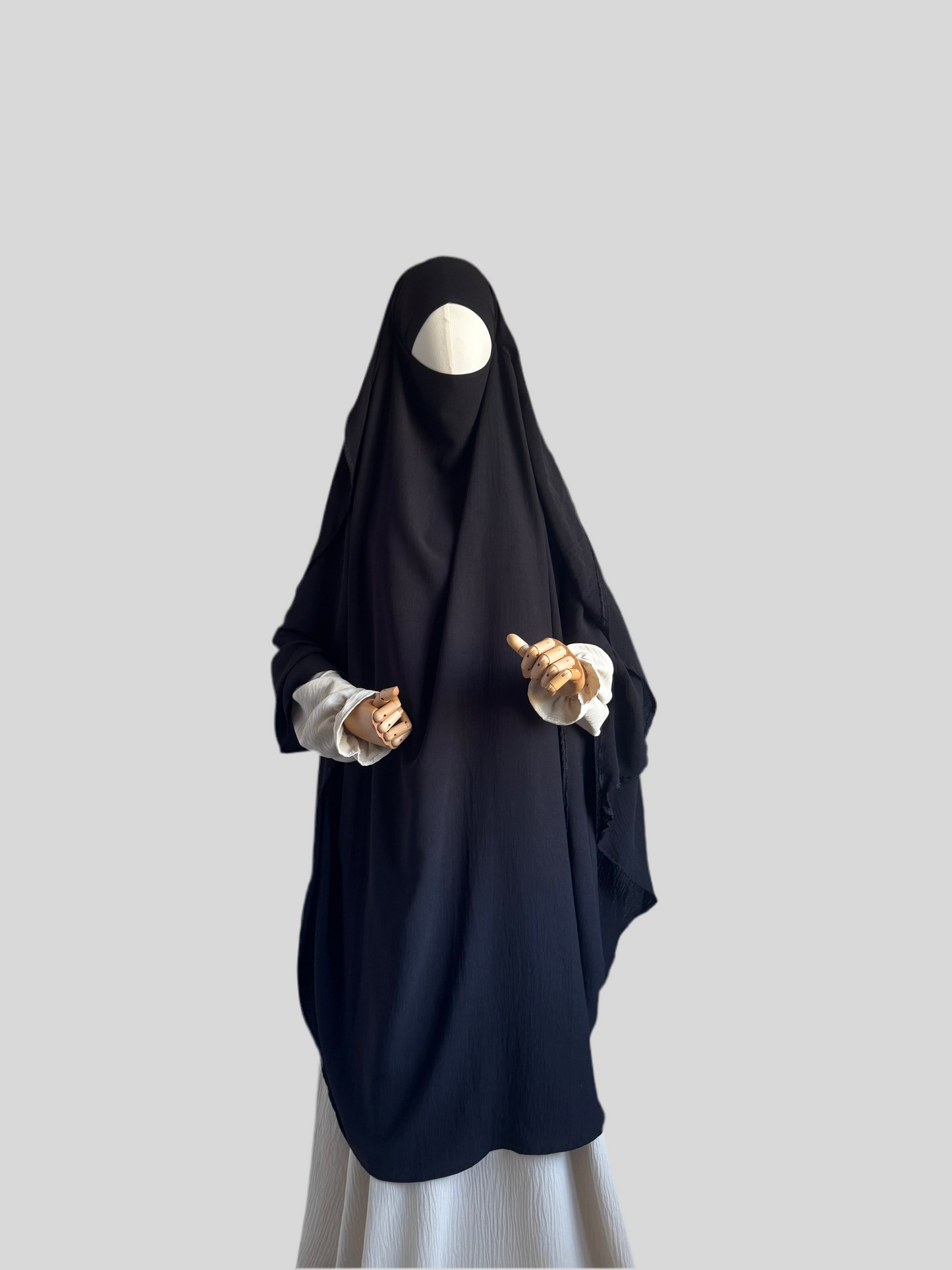 Maxi Black Indonesian Khimar Cap