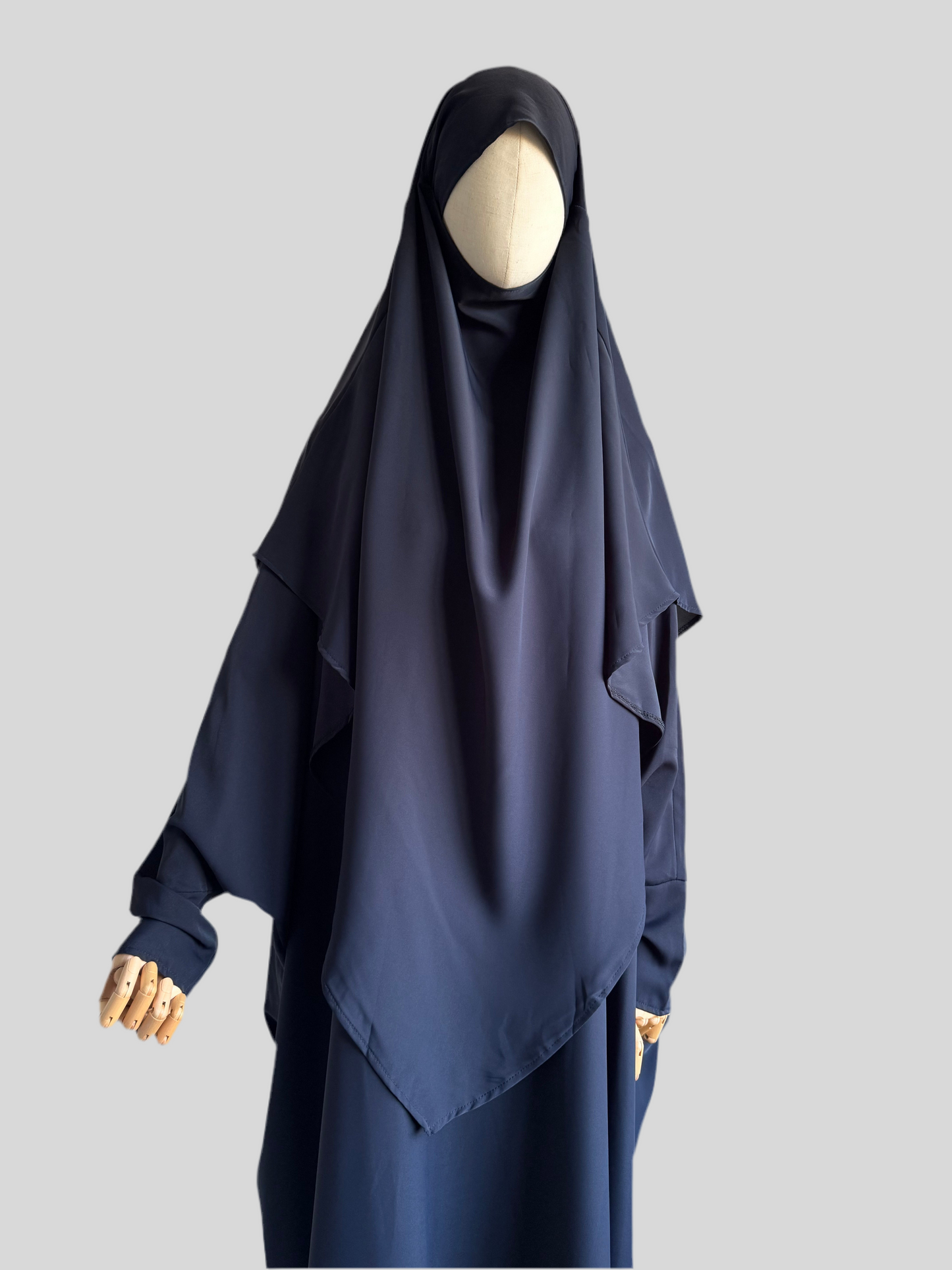 Navy Abaya & Khimar Set KHADIJA(Madina Silk)