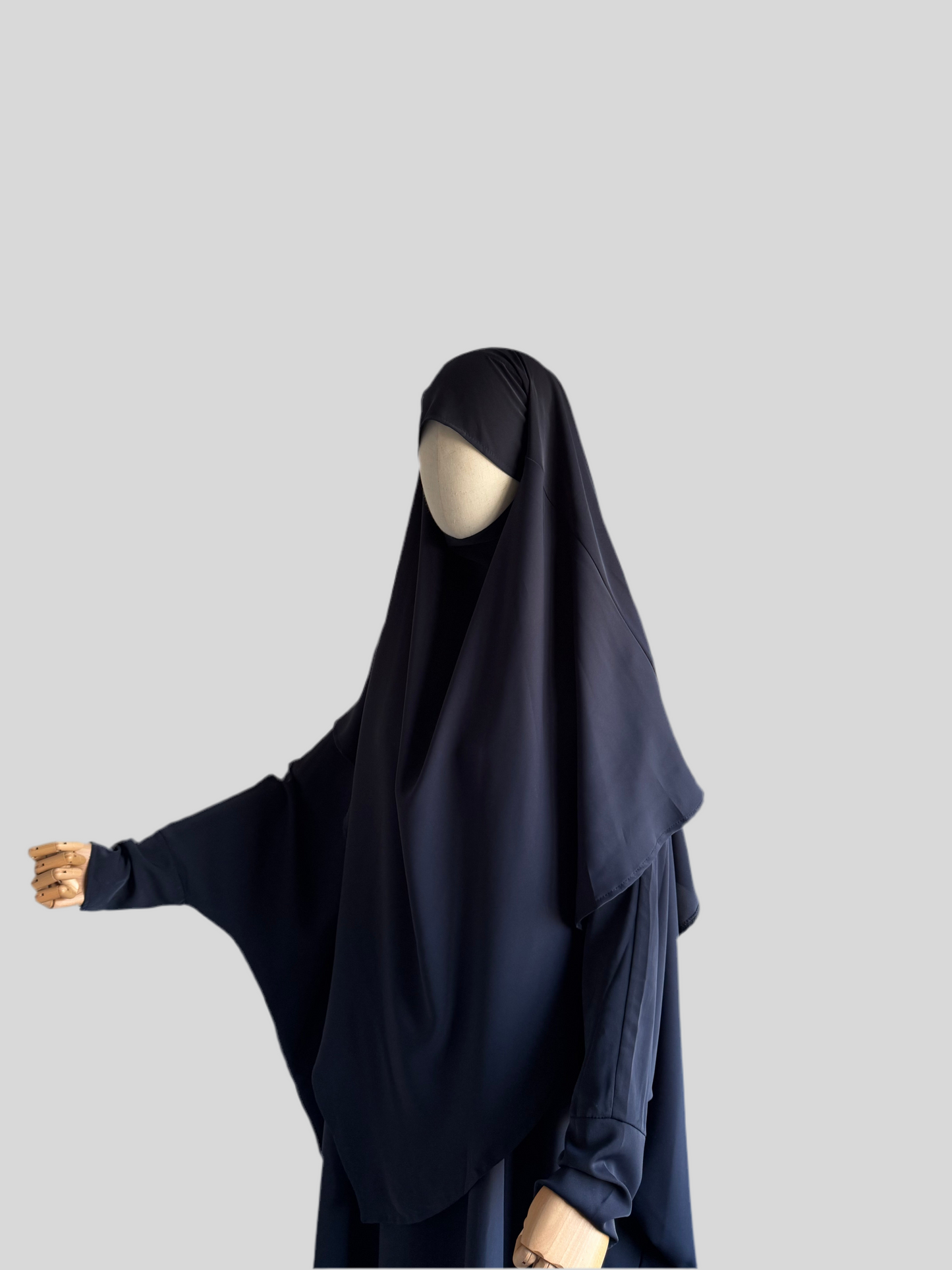 Navy Abaya & Khimar Set KHADIJA(Madina Silk)