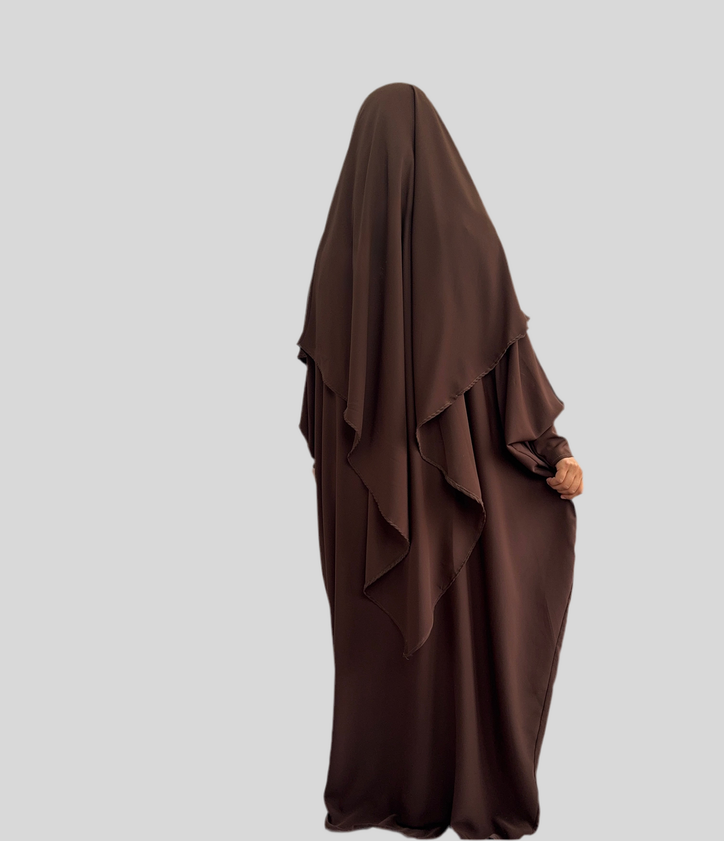 Chocolate Abaya & Khimar Set KHADIJA(Madina Silk)