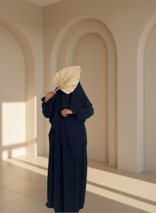 Navy Abaya & Khimar Set Mariya