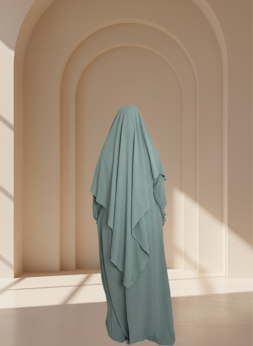 Mint Abaya & Khimar Set - Mariya Abaya Khimar - Modest Mint Outfit