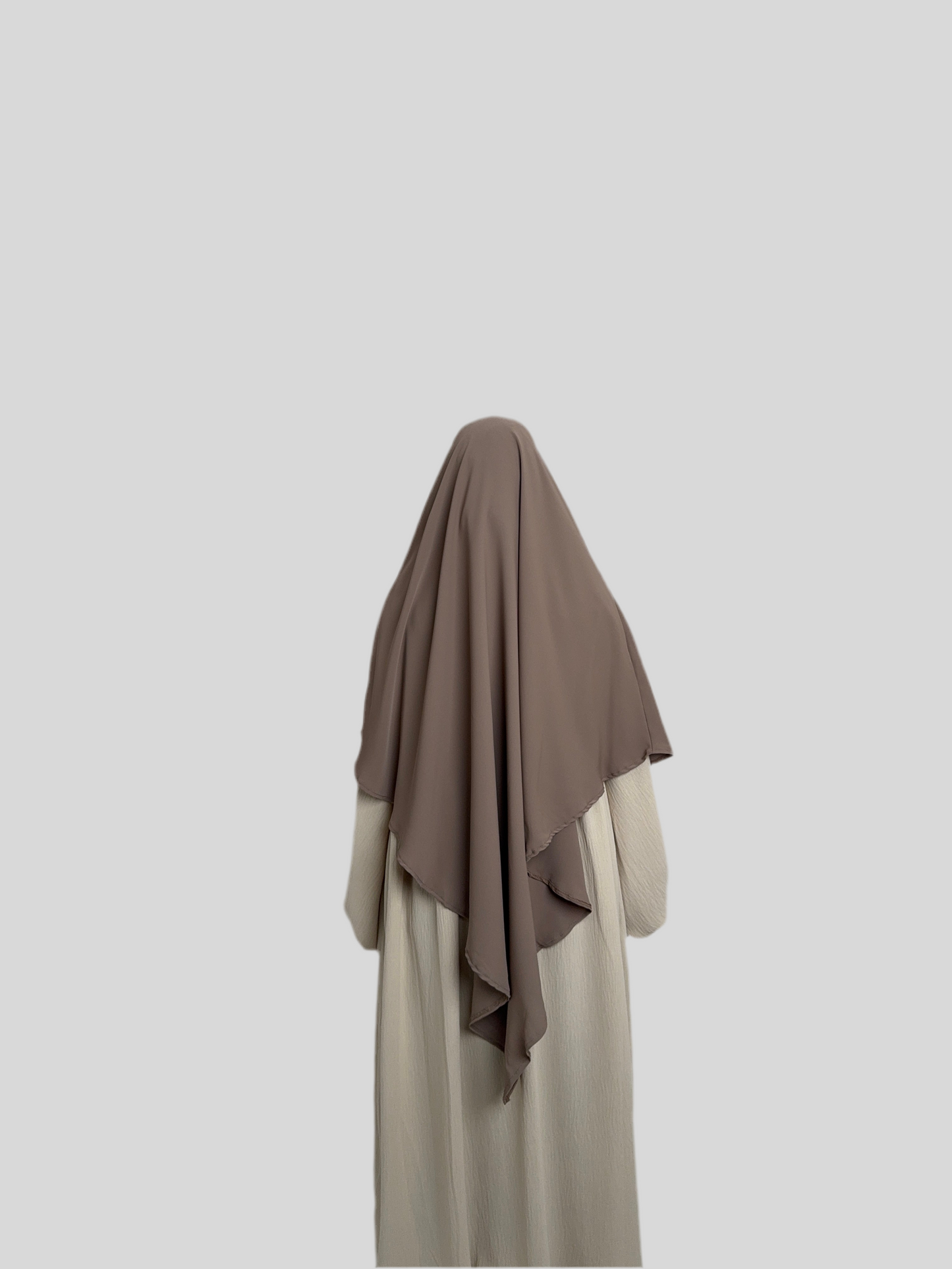 Light Taupe Medina Silk Khimar