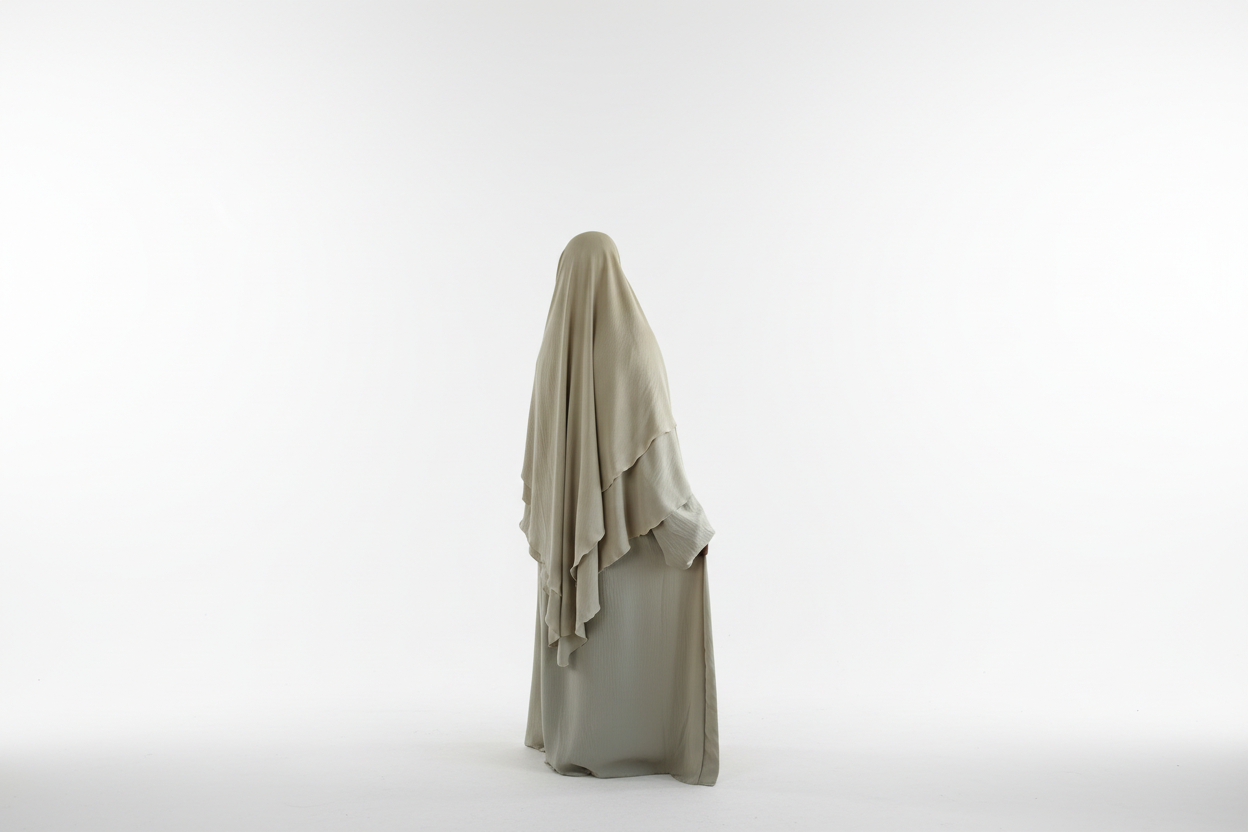 Cream Abaya & Khimar Set - ASSIYA Abaya Khimar - Modest Cream Outfit