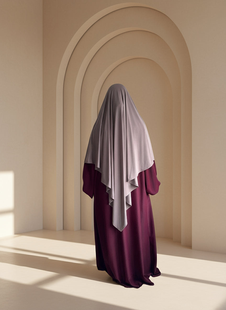 Burgundy Balloon Sleeves Abaya - Modest Abaya - Aisha