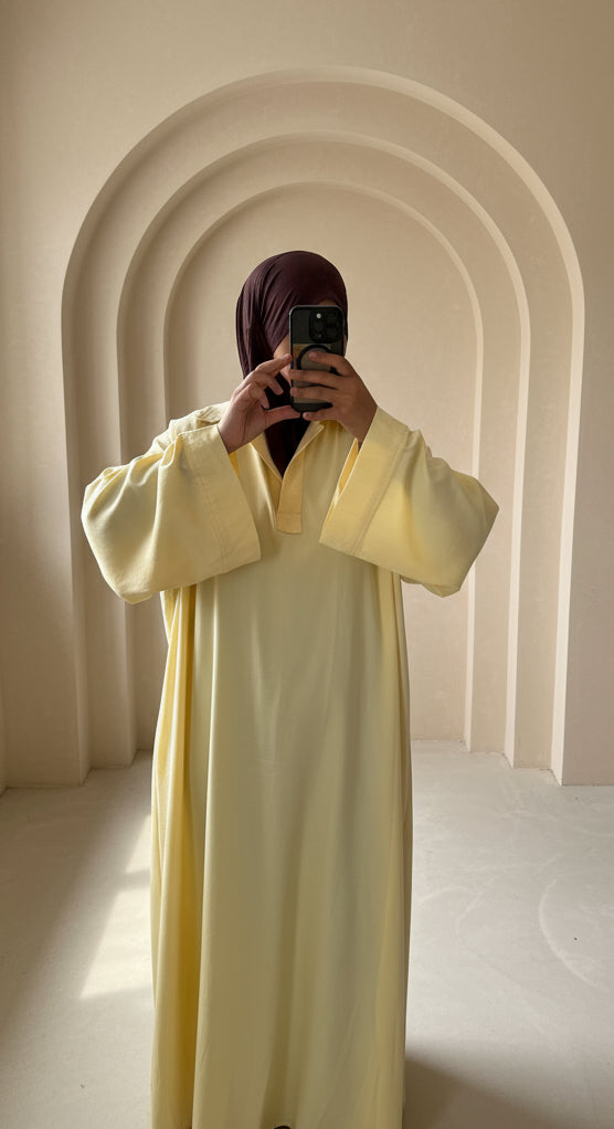Yellow Abaya Jasminah - Modest Yellow Abaya - Elegant Abaya Dress