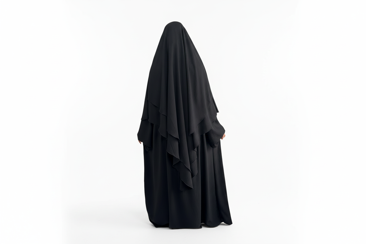 Black Abaya & Khimar Set - ASSIYA Abaya Khimar - Modest Black Outfit