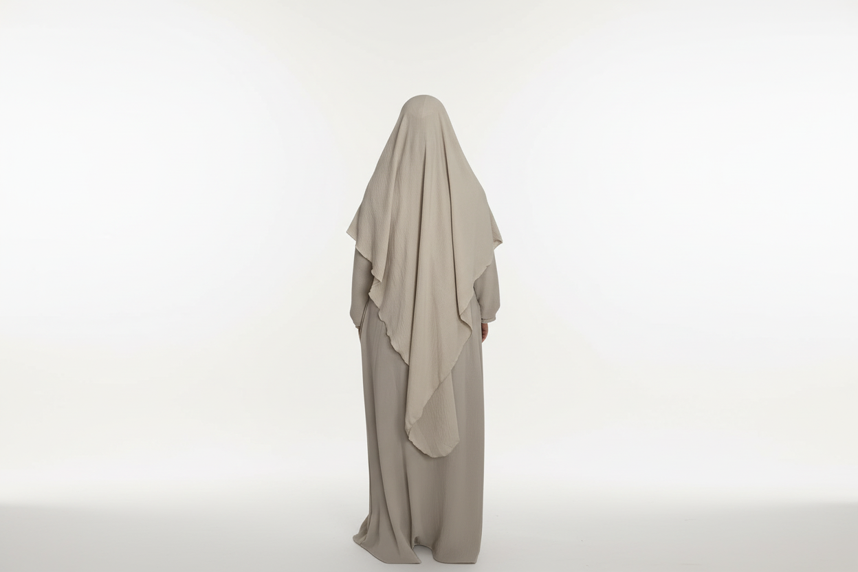 Cream Abaya & Khimar Set - Mariya Abaya Khimar