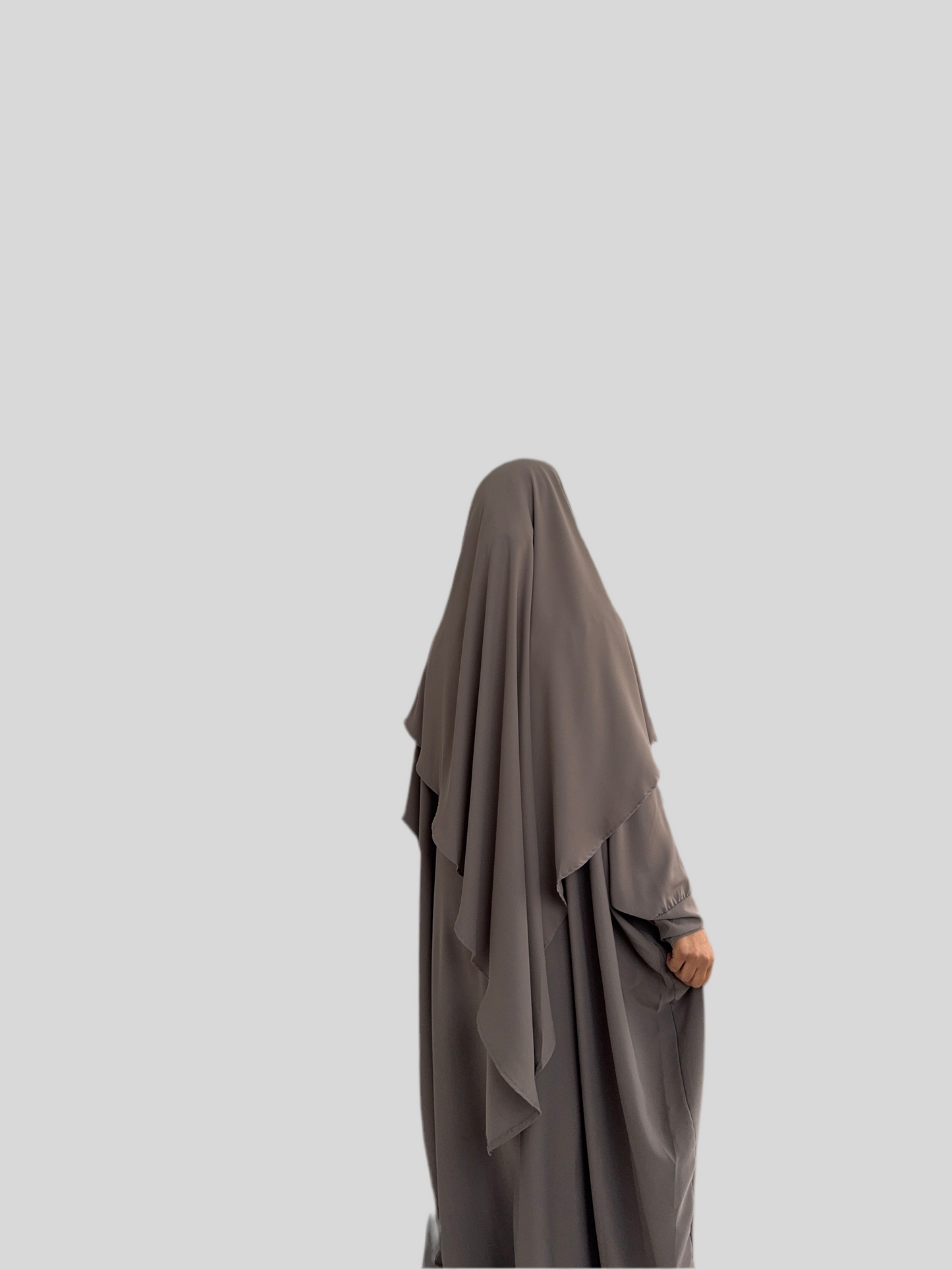 Taupe Abaya & Khimar Set KHADIJA(Madina Silk)