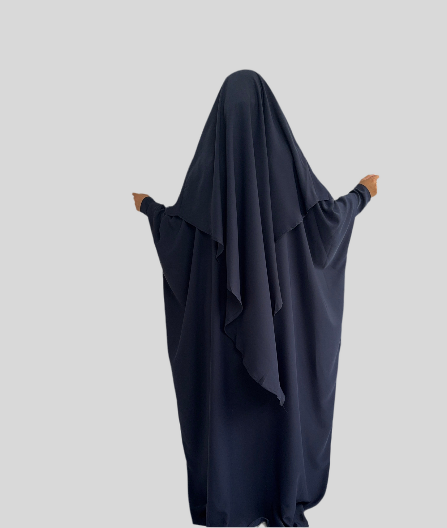 Navy Abaya & Khimar Set KHADIJA(Madina Silk)