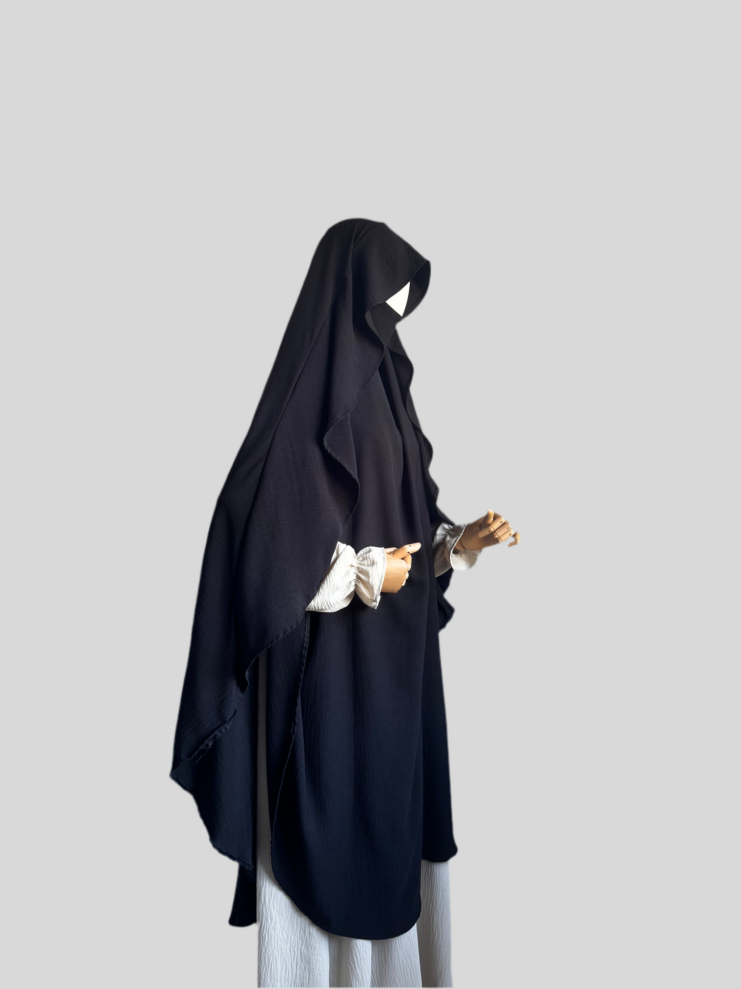 Maxi Black Indonesian Khimar Cap