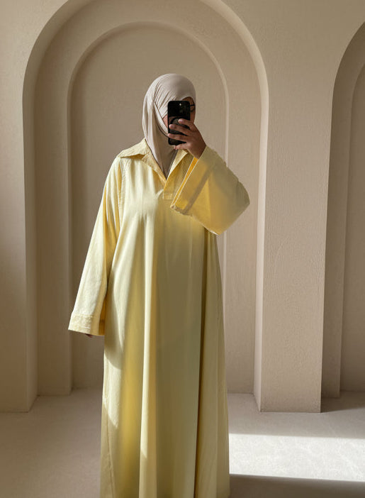 Yellow Abaya Jasminah - Modest Yellow Abaya - Elegant Abaya Dress