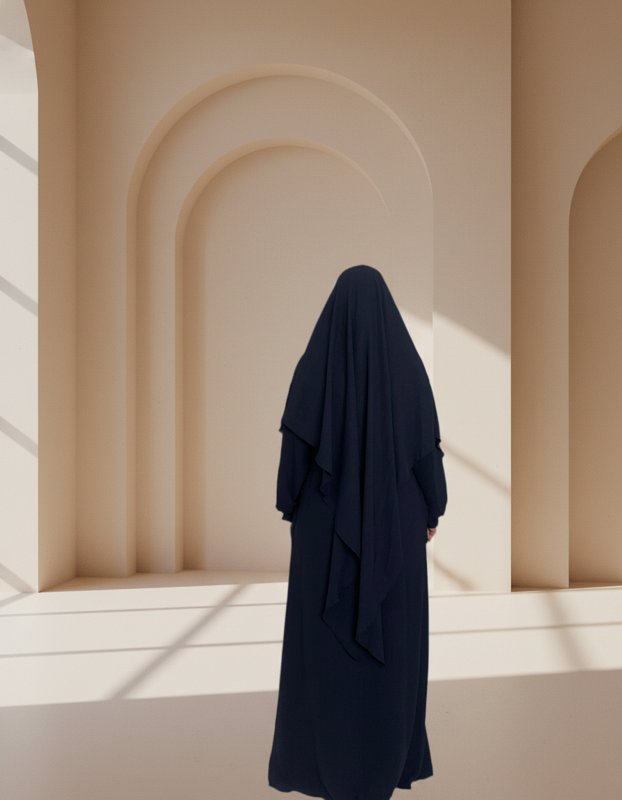 Navy Abaya & Khimar Set Mariya
