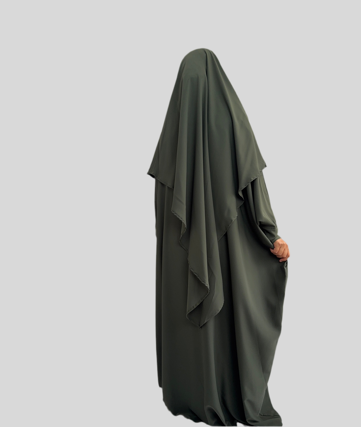 Green Abaya & Khimar Set KHADIJA(Madina Silk)