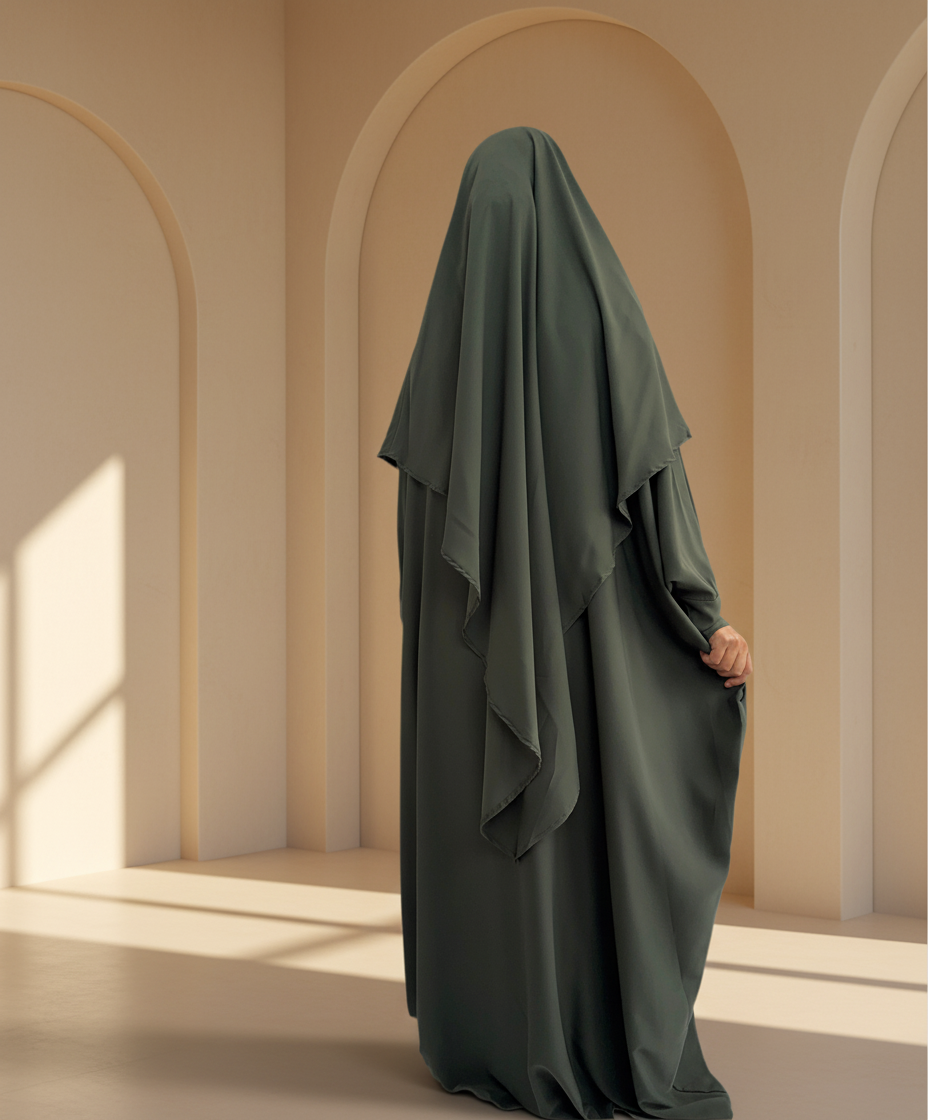 Abaya Khimar Set – Medina Silk Abaya – Silk Khimar Set