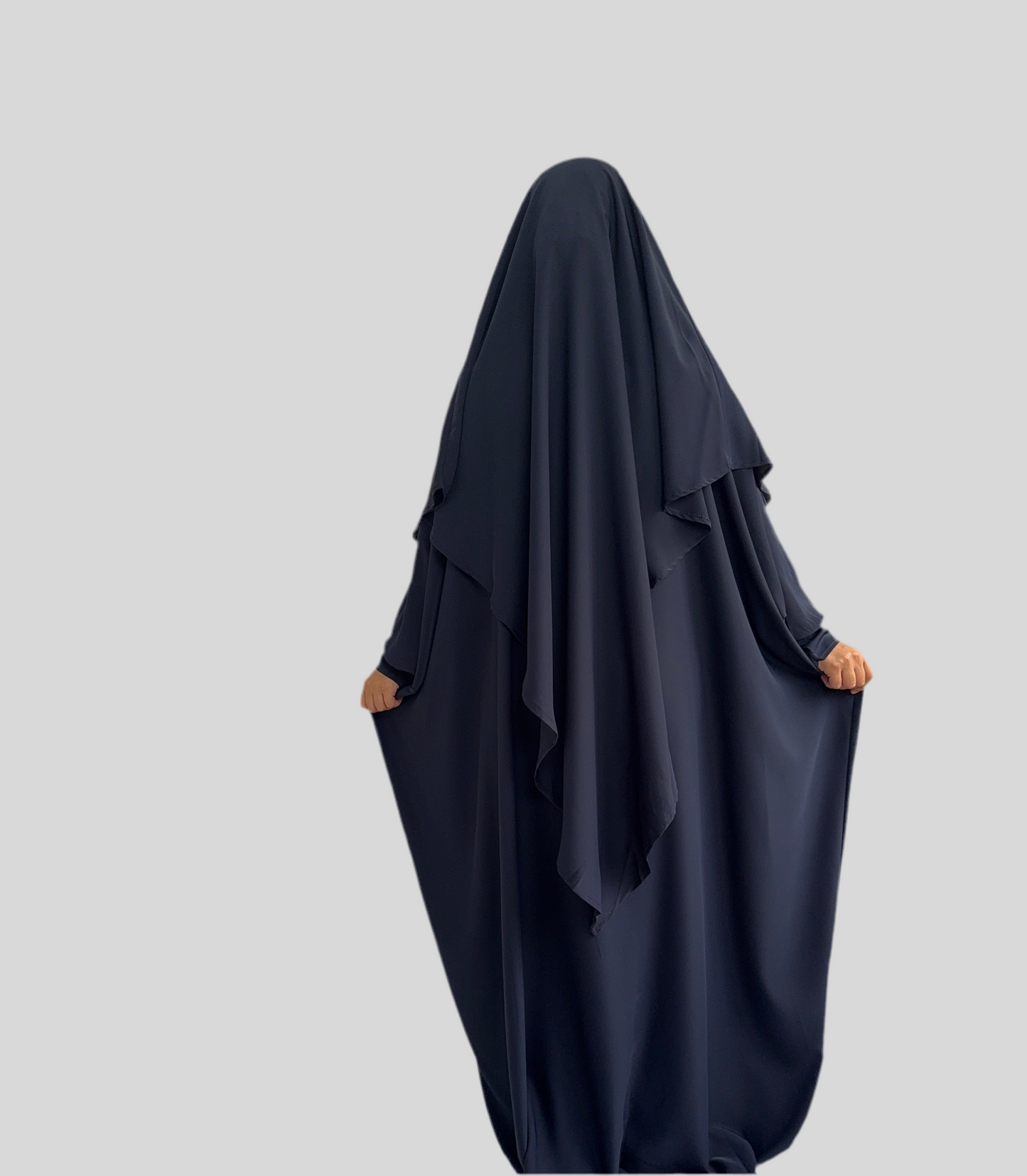 Navy Abaya & Khimar Set KHADIJA(Madina Silk)