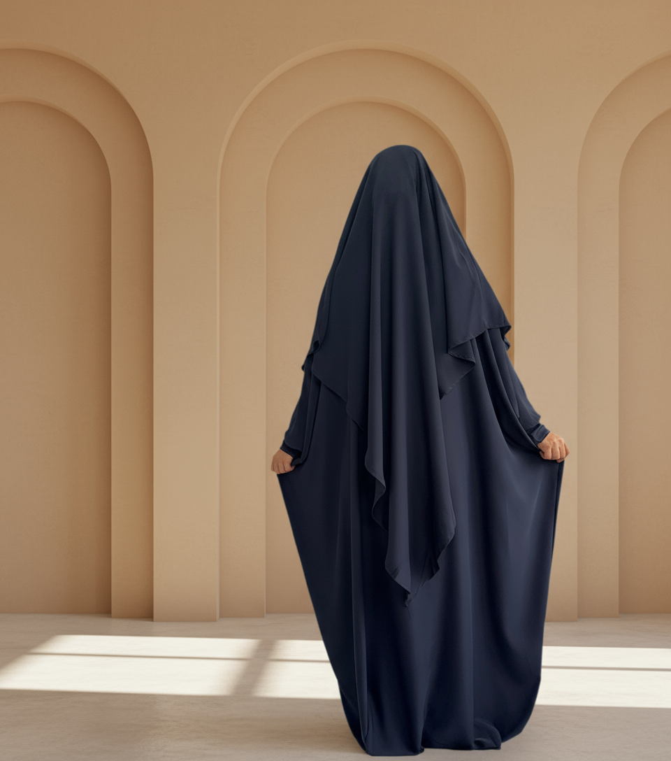 Abaya and Khimar Set - Medina Silk Abaya - Modest Silk Outfit