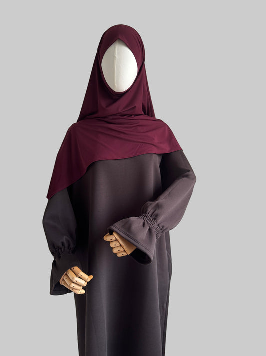 Coffee Winter Abaya – Thick Fabric Abaya – Modest Warm Dress