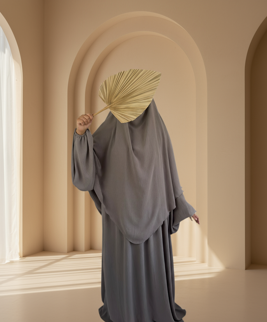 Taupe Abaya & Khimar Set - ASSIYA Abaya Khimar - Modest Taupe Outfit