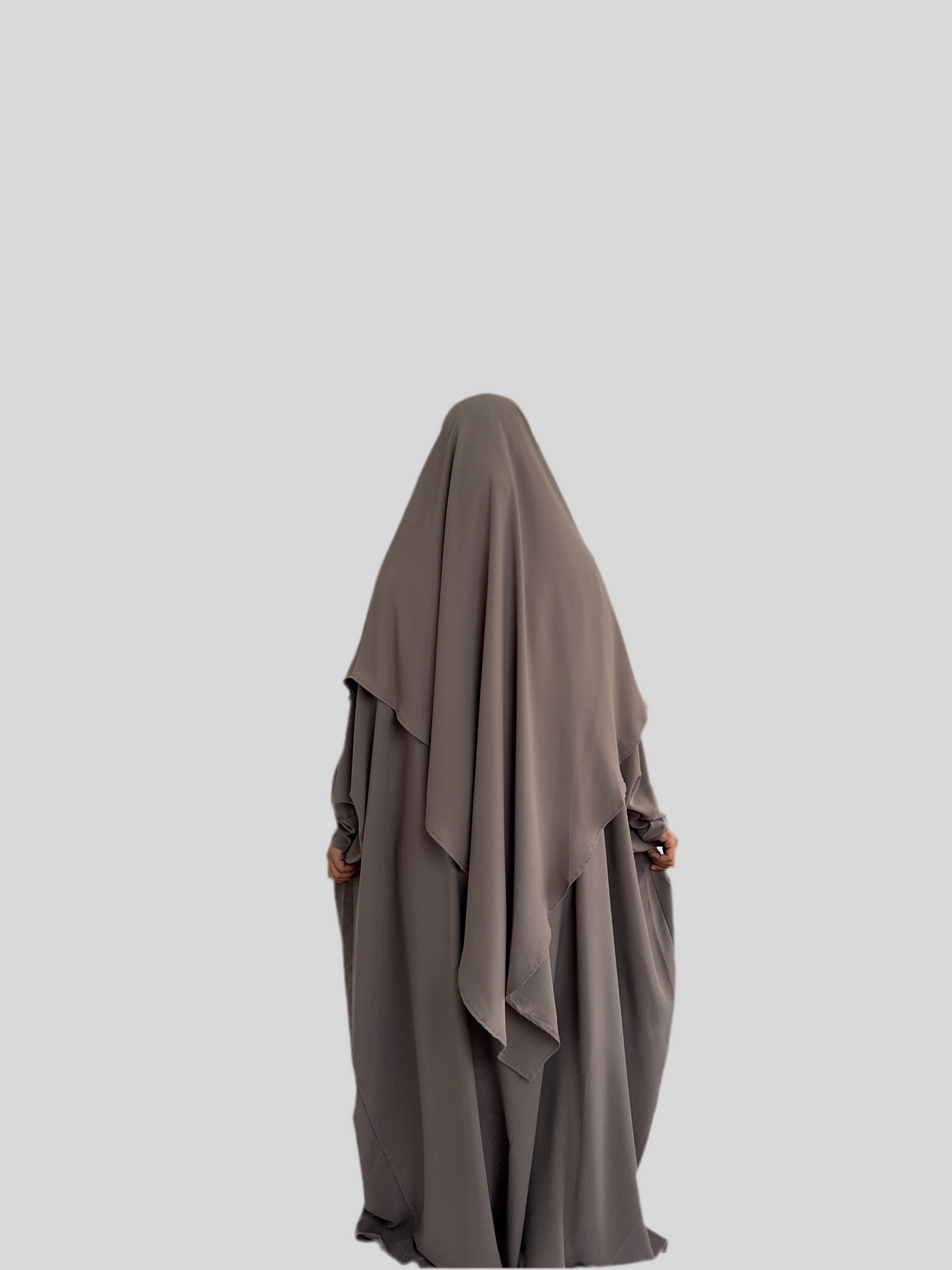 Taupe Abaya & Khimar Set KHADIJA(Madina Silk)