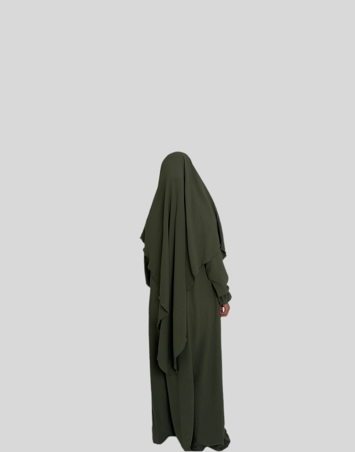 Kaki Abaya & Khimar Set Mariya