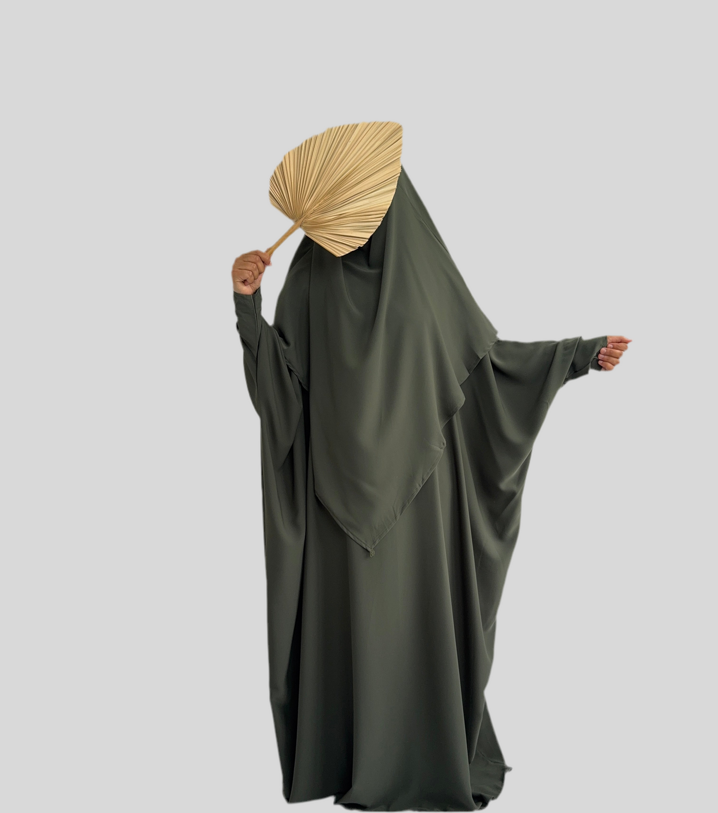 Green Abaya & Khimar Set KHADIJA(Madina Silk)