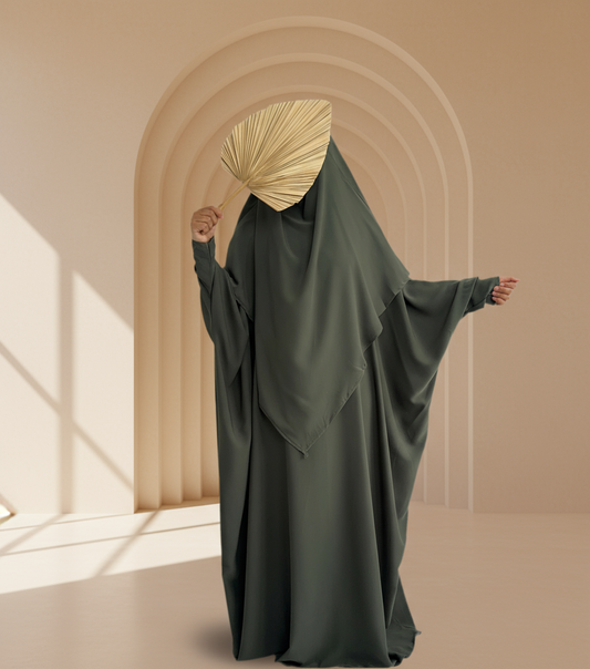 Abaya Khimar Set – Medina Silk Abaya – Silk Khimar Set