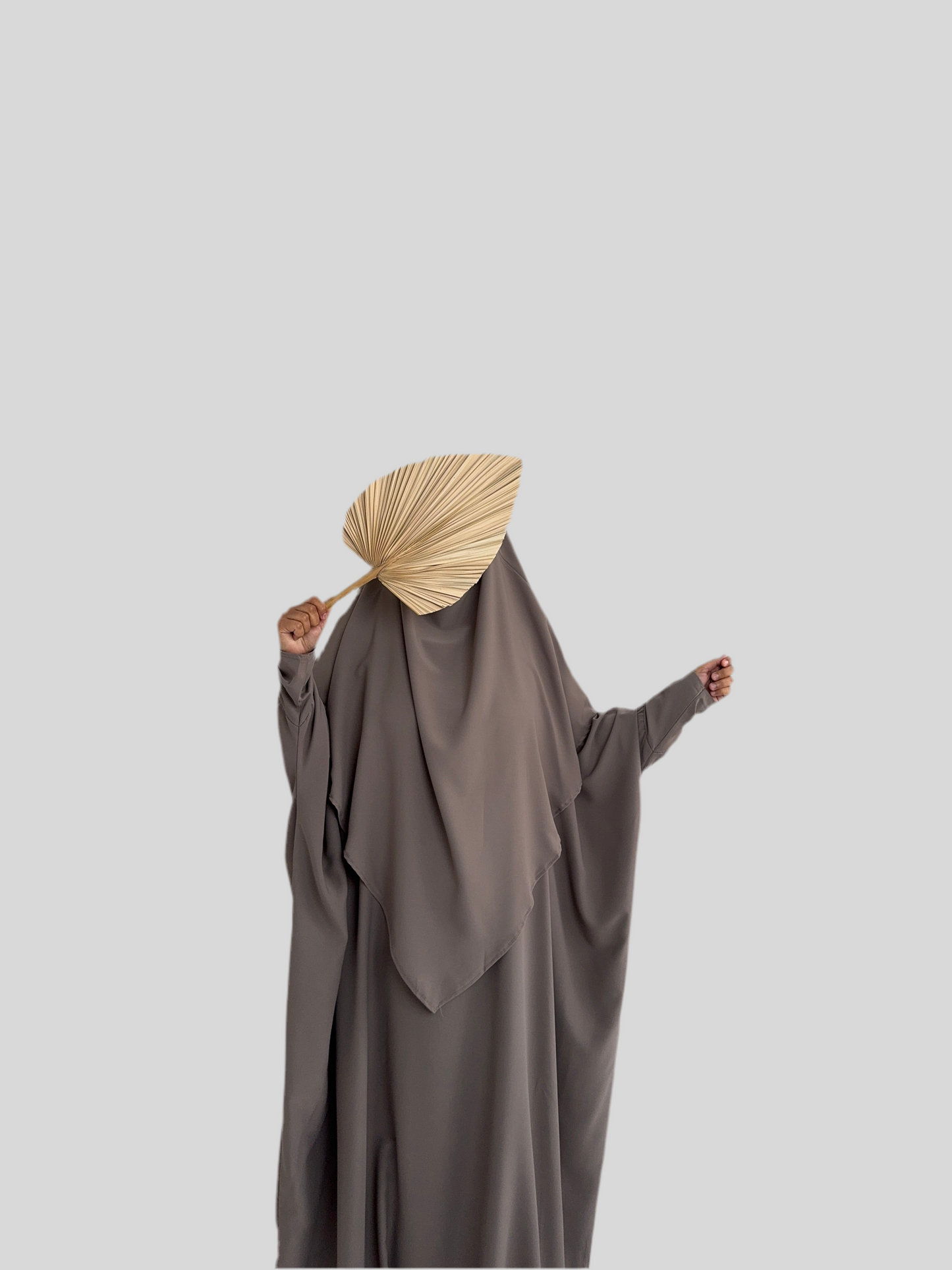 Taupe Abaya & Khimar Set KHADIJA(Madina Silk)