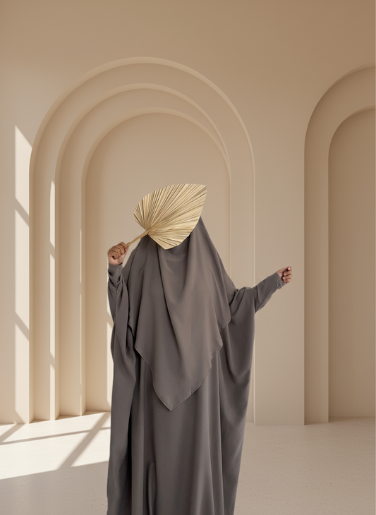 Abaya and Khimar Set - Medina Silk Abaya - Elegant Khimar Outfit