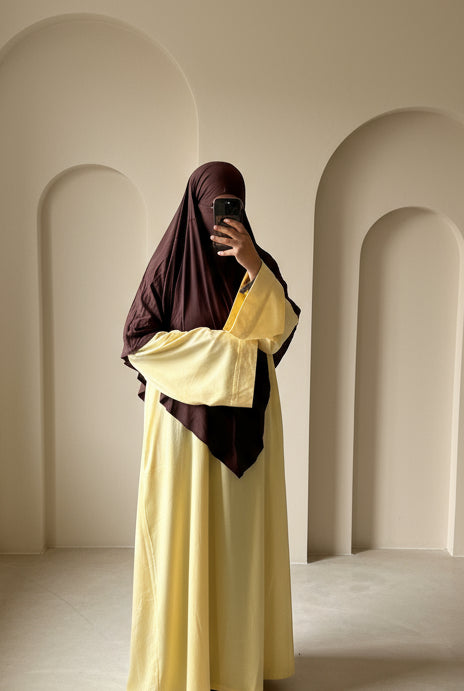 Yellow Abaya Jasminah - Modest Yellow Abaya - Elegant Abaya Dress