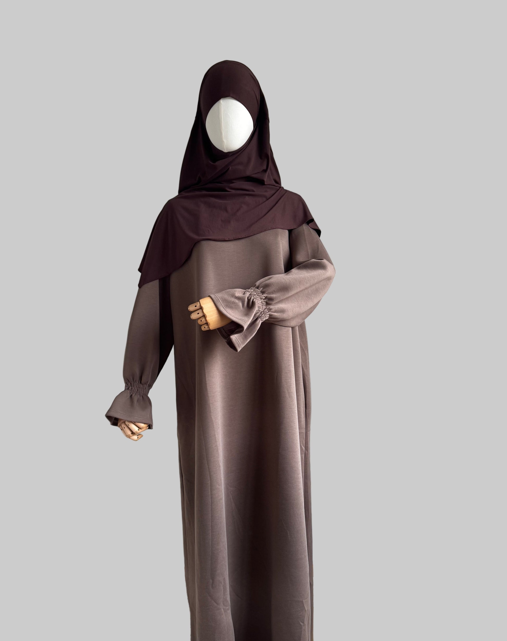 Mocha Winter Abaya – Thick Fabric Abaya – Warm Modest Dress
