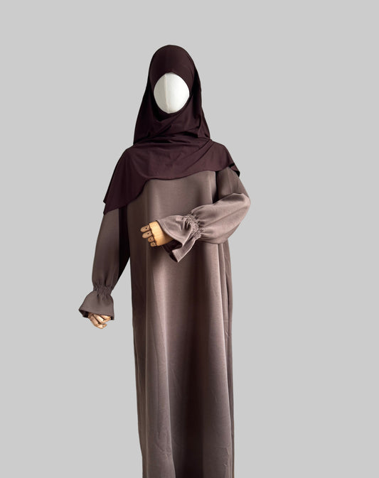 Mocha Winter Abaya – Thick Fabric Abaya – Warm Modest Dress
