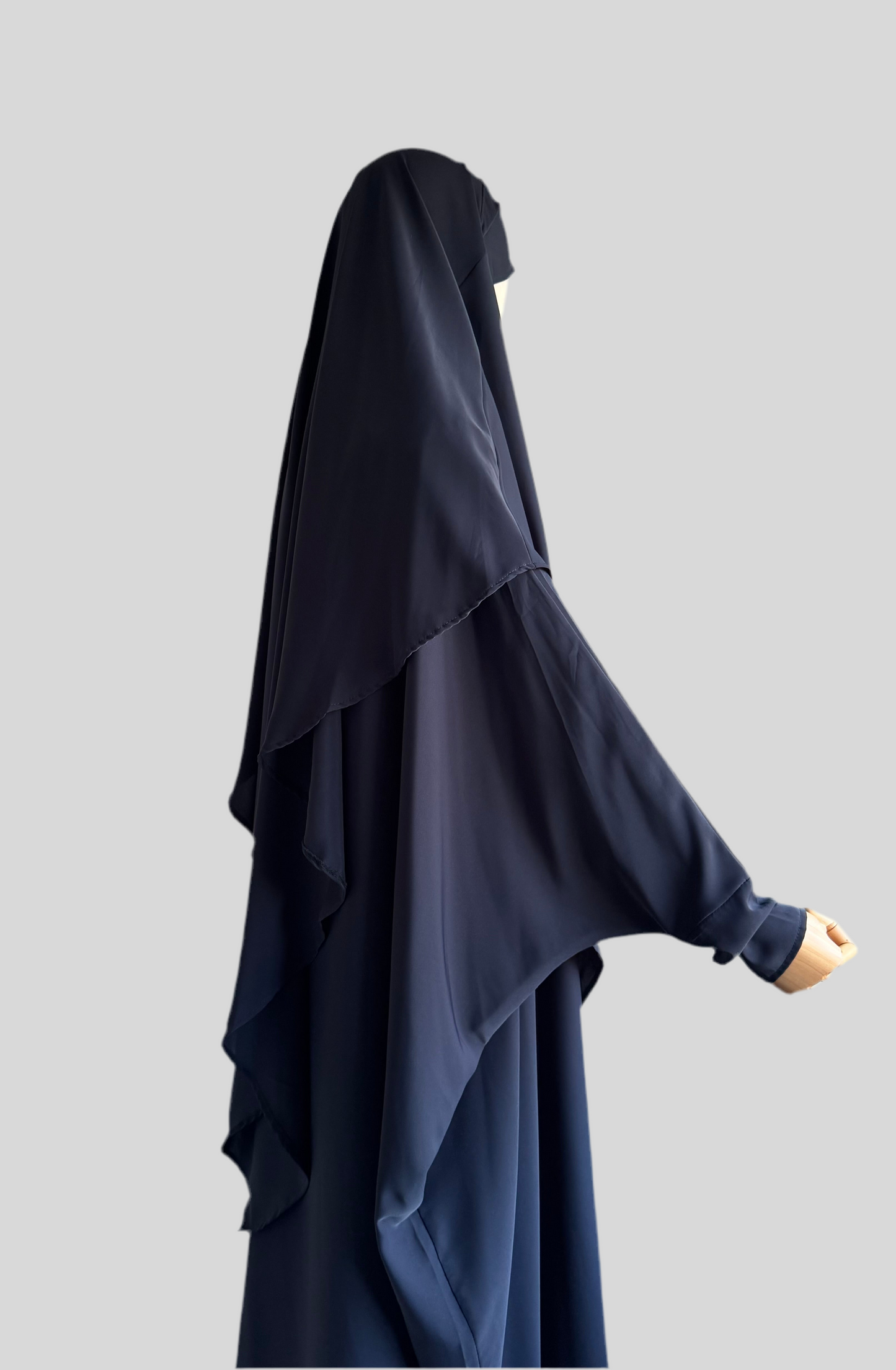 Navy Abaya & Khimar Set KHADIJA(Madina Silk)