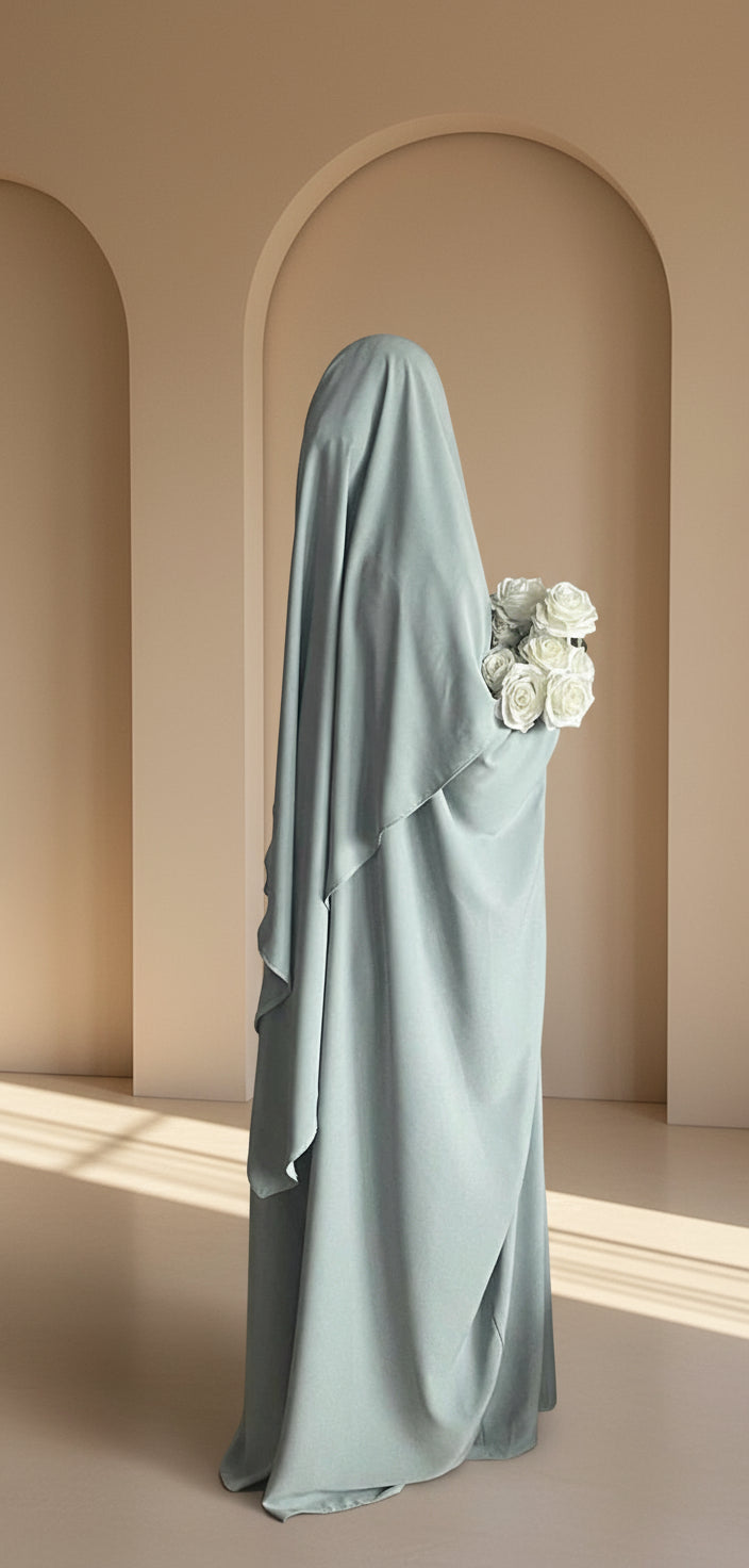 Abaya and Khimar Set - Medina Silk Abaya - Modest Silk Outfit