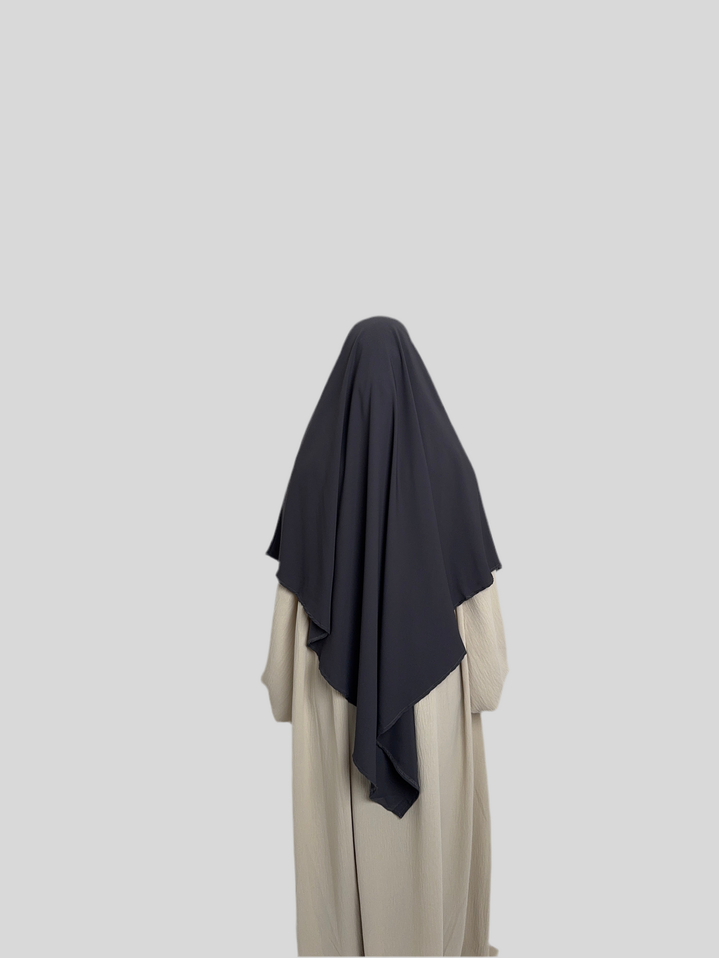 Dark grey Medina Silk Khimar
