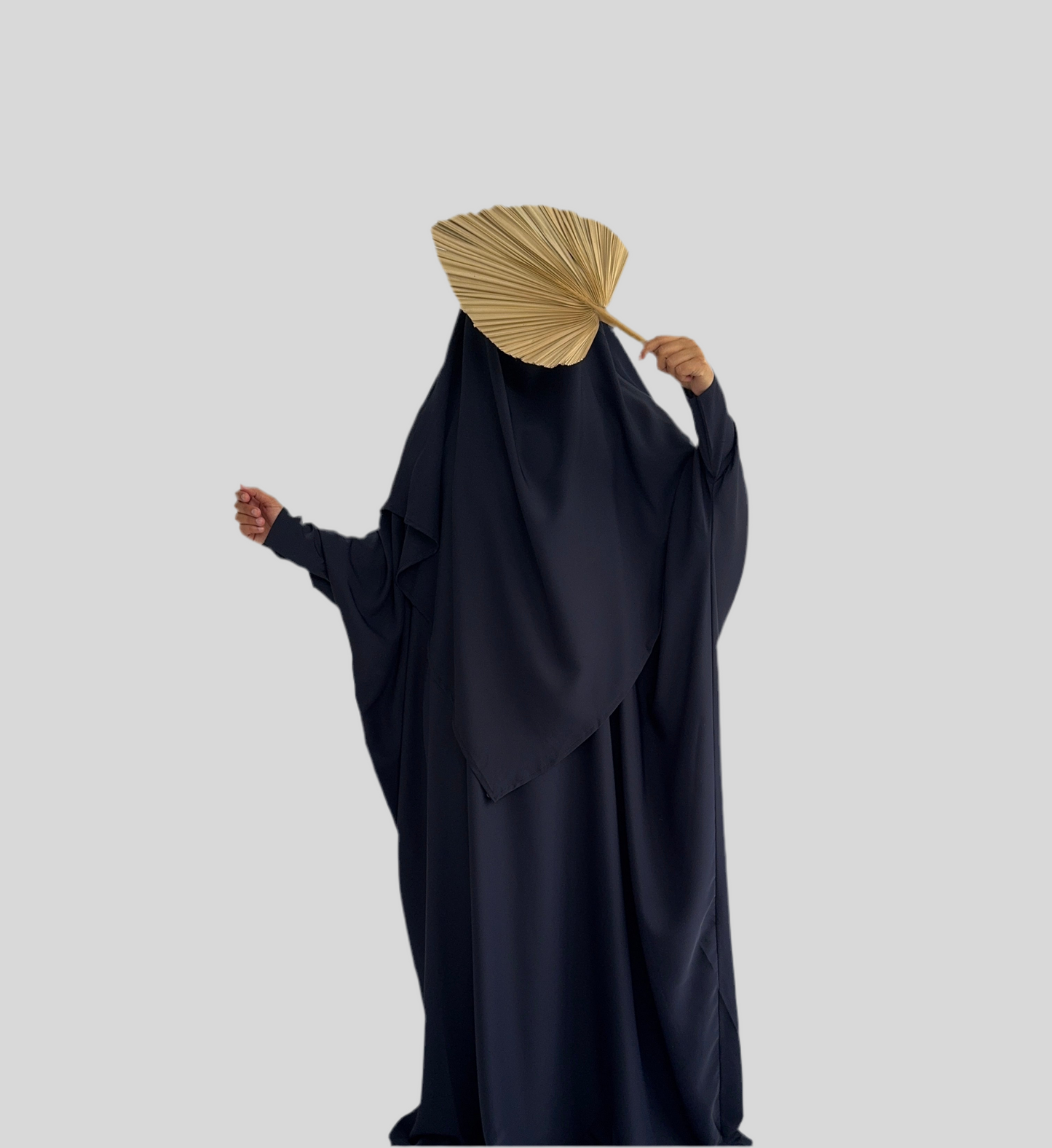 Navy Abaya & Khimar Set KHADIJA(Madina Silk)