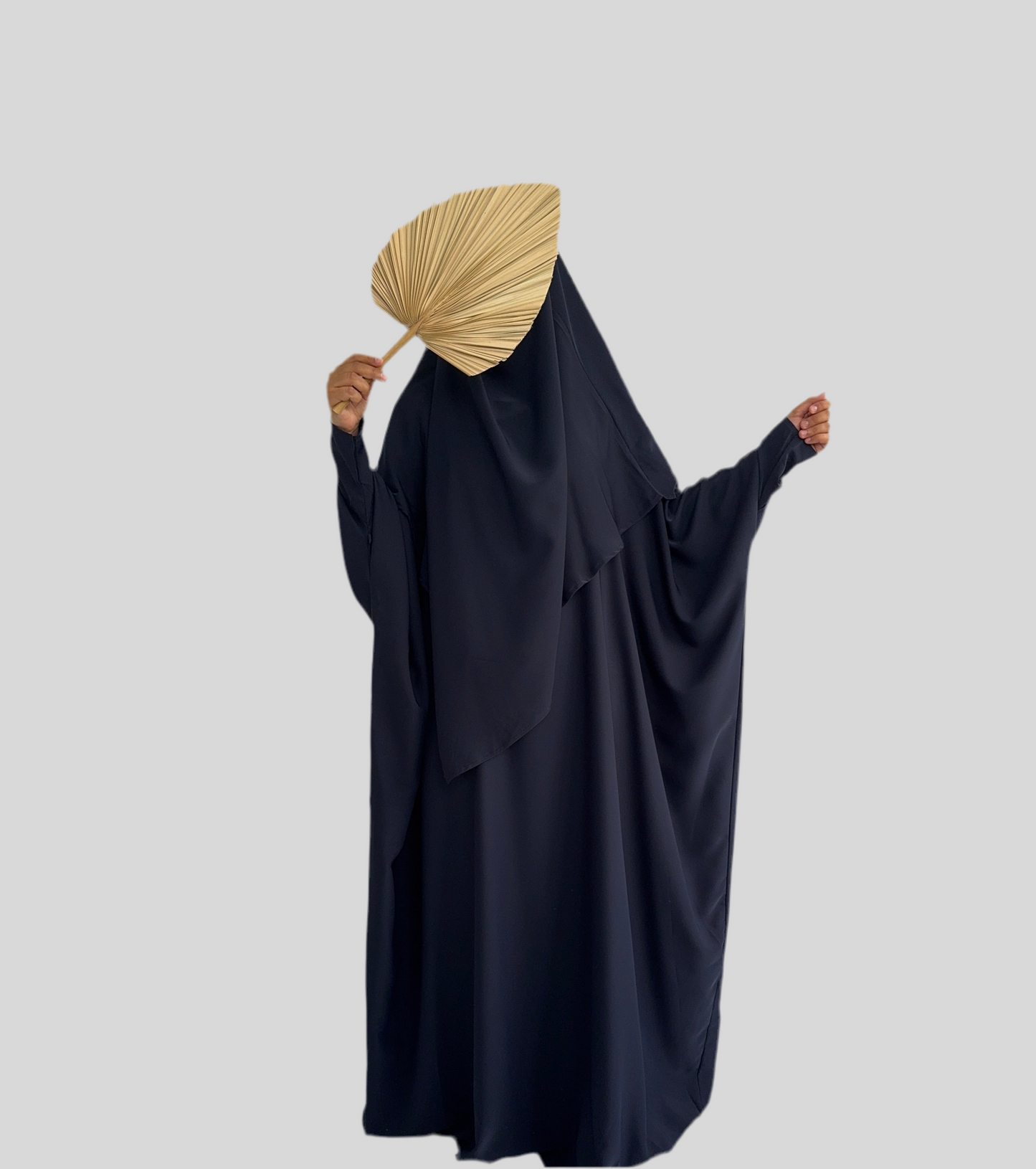 Navy Abaya & Khimar Set KHADIJA(Madina Silk)