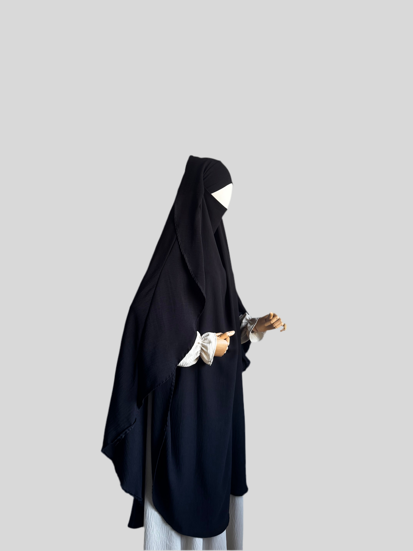 Maxi Black Indonesian Khimar Cap