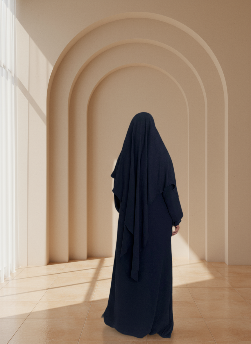 Navy Abaya & Khimar Set Mariya