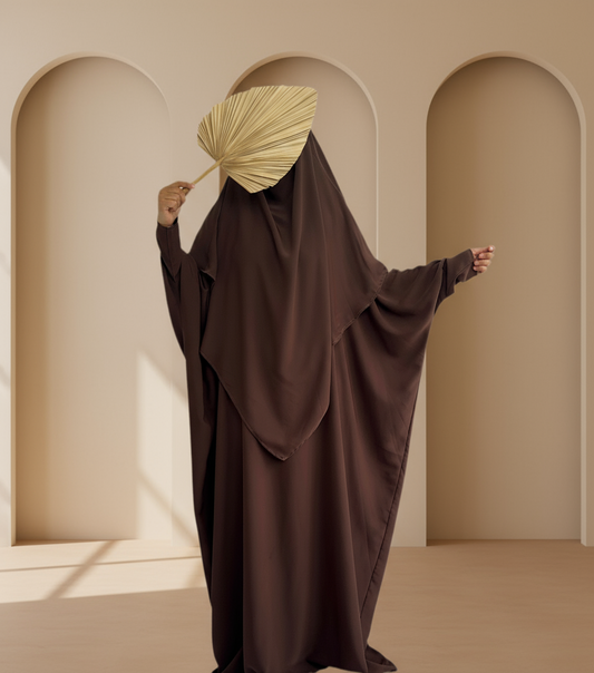Abaya and Khimar Set - Medina Silk Abaya - Modest Silk Khimar