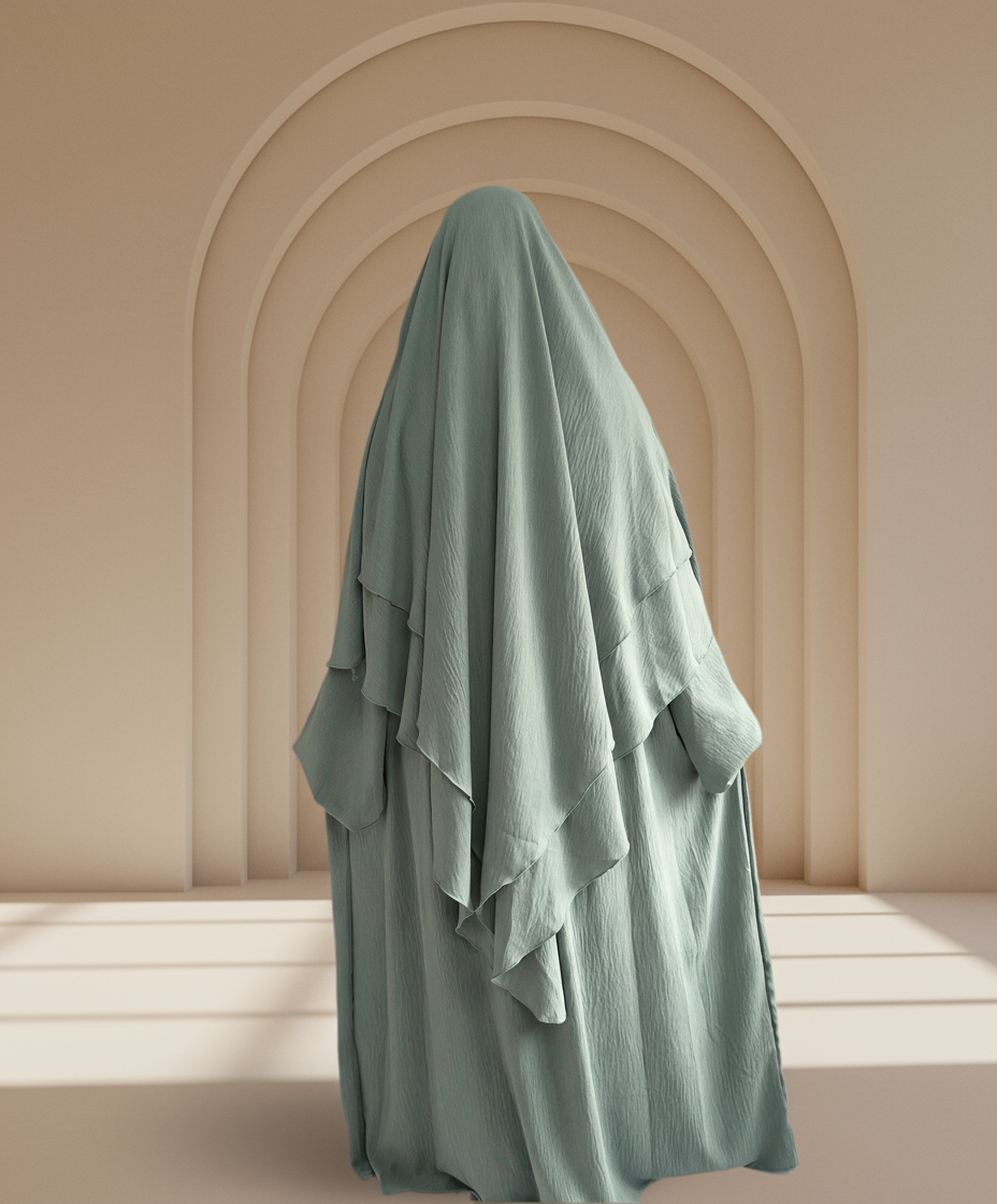 Watergreen Abaya & Khimar Set - ASSIYA Abaya Khimar