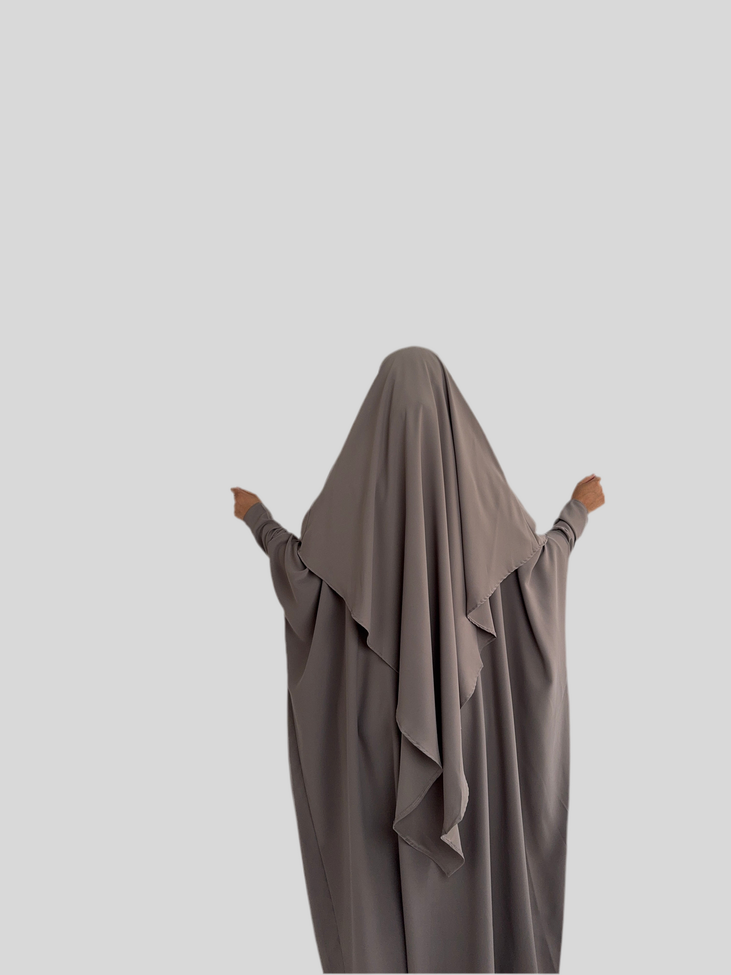 Taupe Abaya & Khimar Set KHADIJA(Madina Silk)