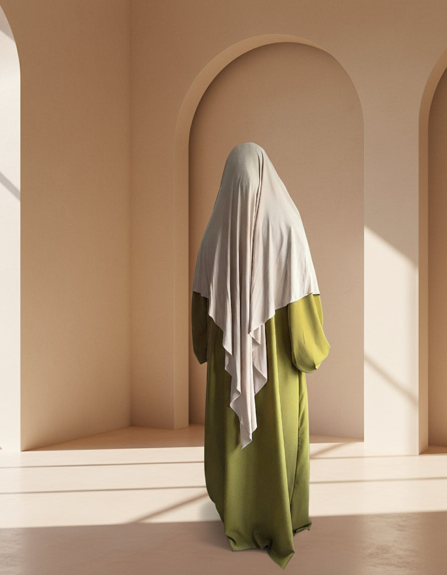 Olive Balloon Sleeves Abaya - Modest Abaya - Aisha