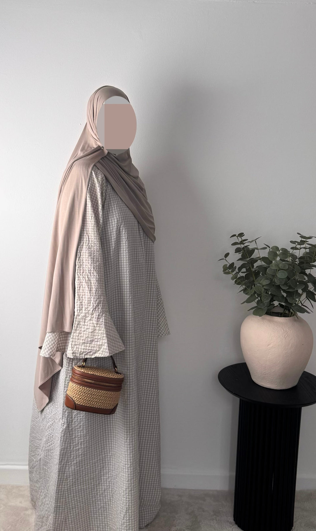 Gingham Modest Maxi Dress