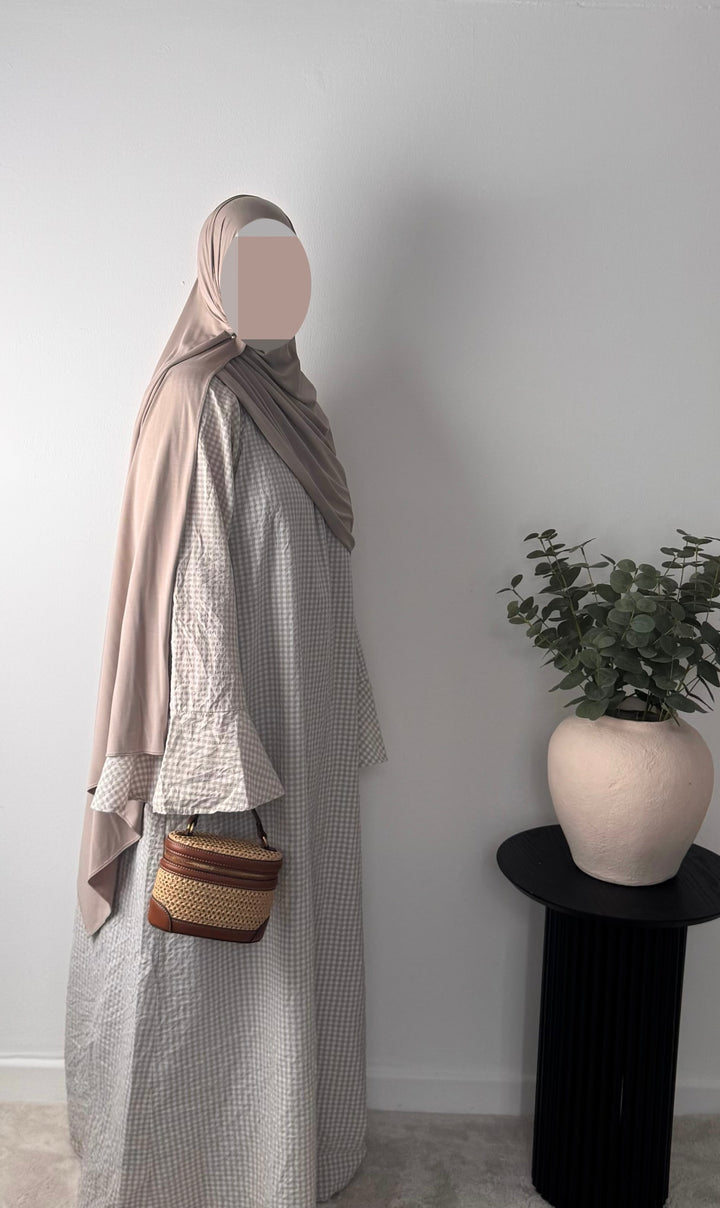 Gingham Modest Maxi Dress