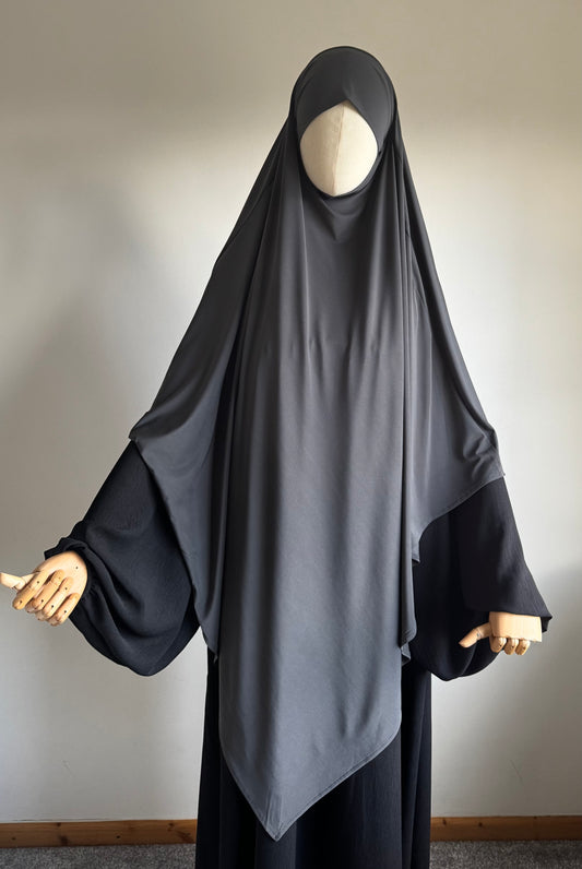 Maxi Dark Grey Premium Jersey Khimar